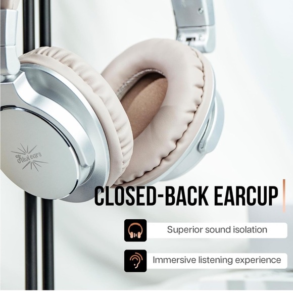 🎧💕Silver Cream Over-Ear PRO Headphones NWT IN BOX🎧💕 - Picture 5 of 11